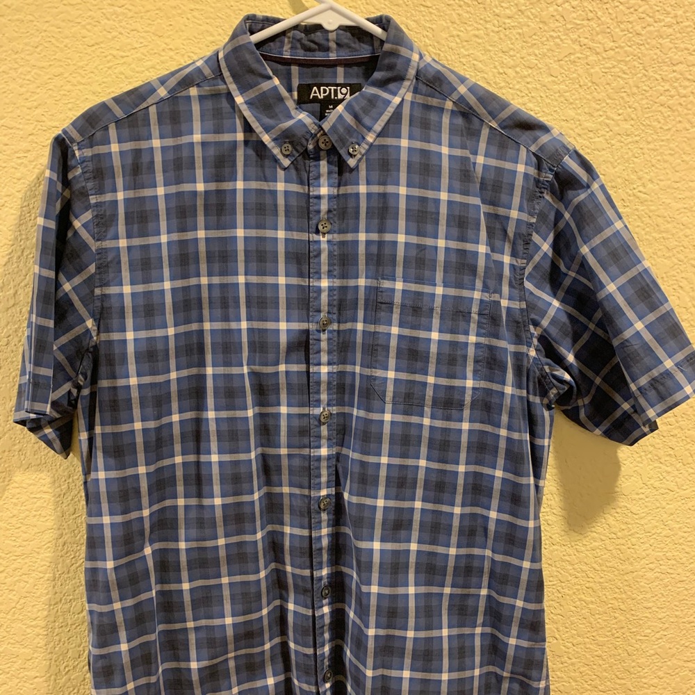 Blue Checkered Button Down Shirt
